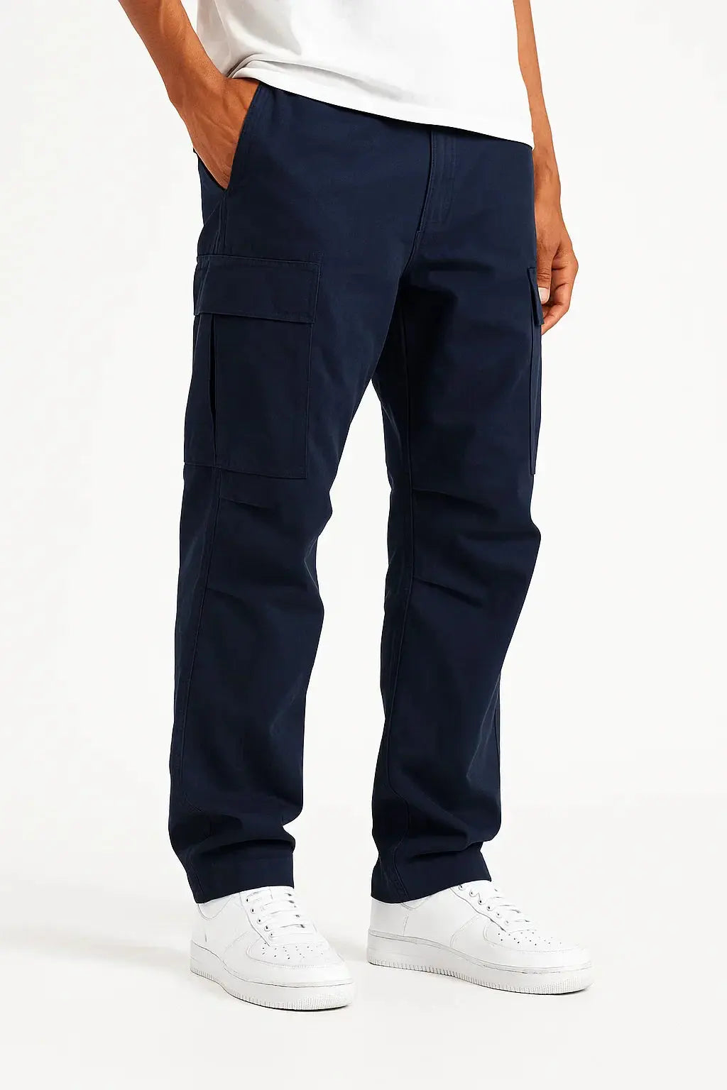 Men's Loose-Fit Cotton Overalls with Elastic Waist