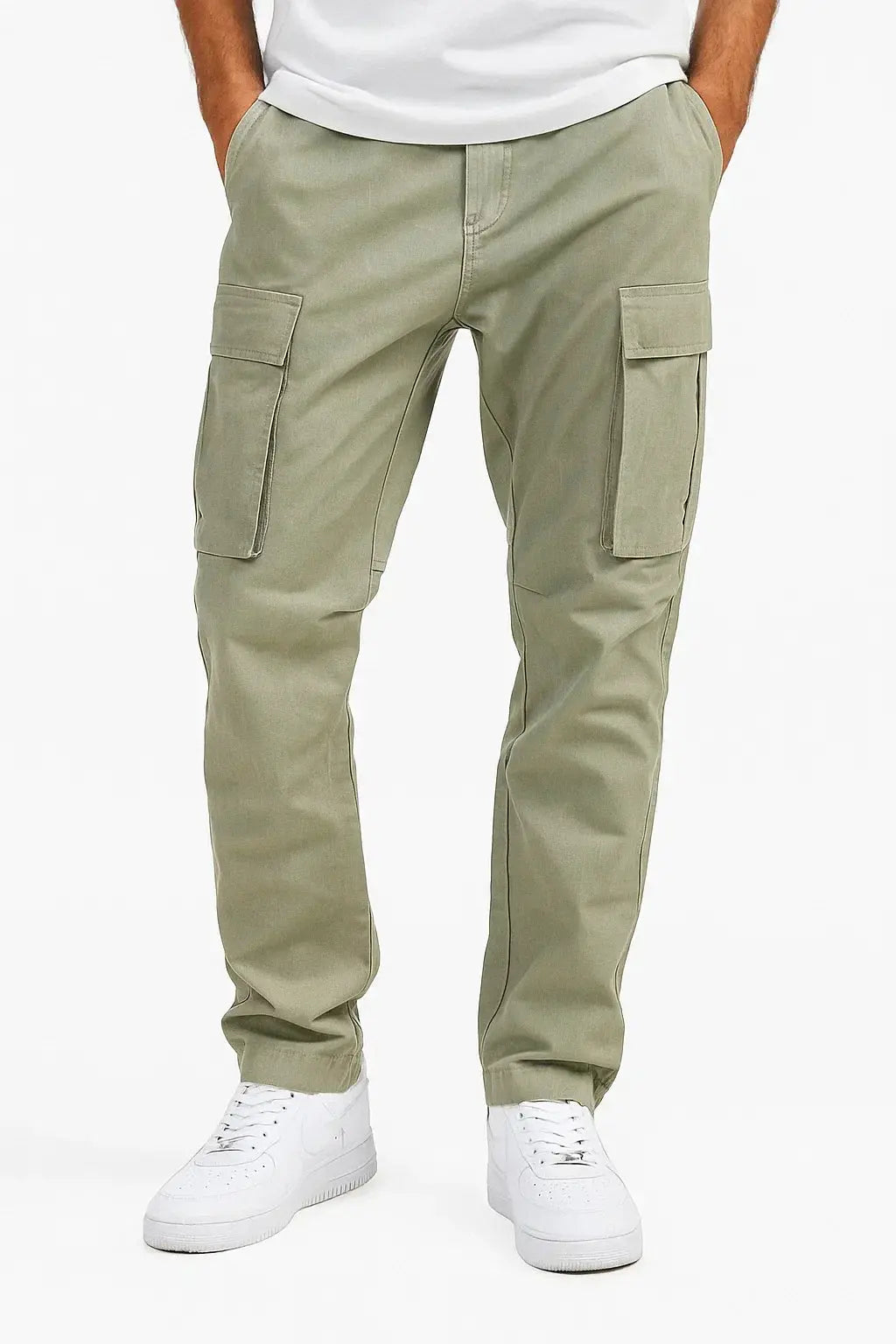 Men's Loose-Fit Cotton Overalls with Elastic Waist