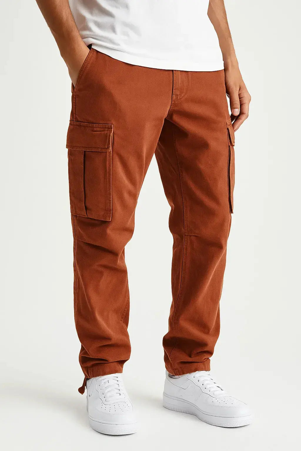 Men's Loose-Fit Cotton Overalls with Elastic Waist