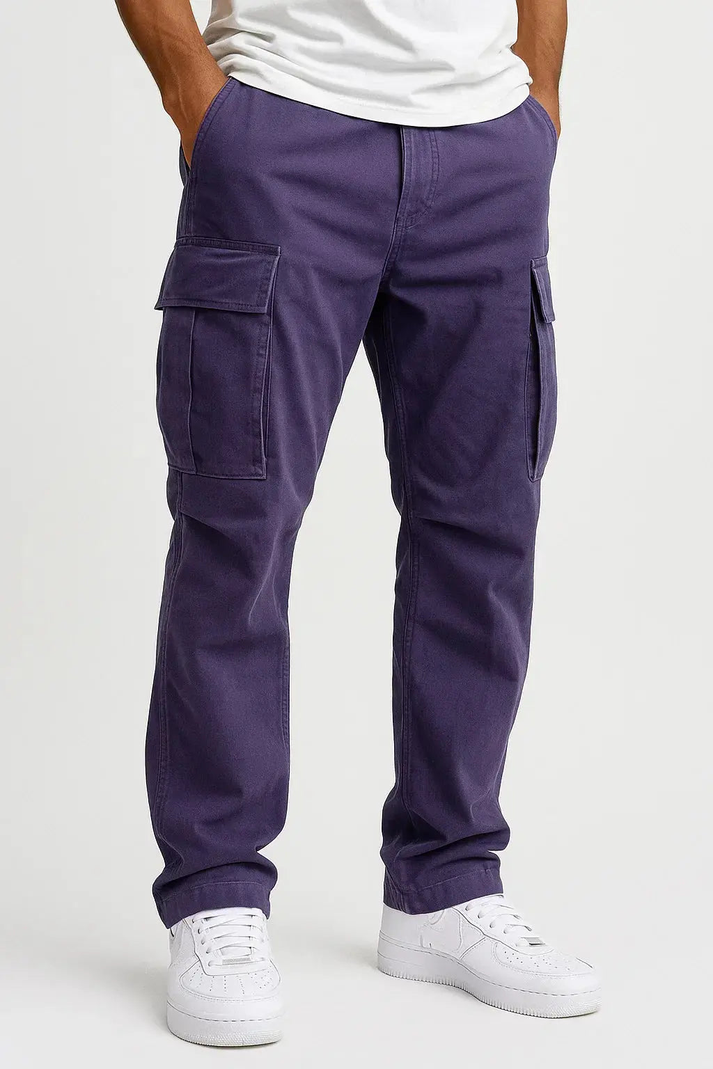 Men's Loose-Fit Cotton Overalls with Elastic Waist