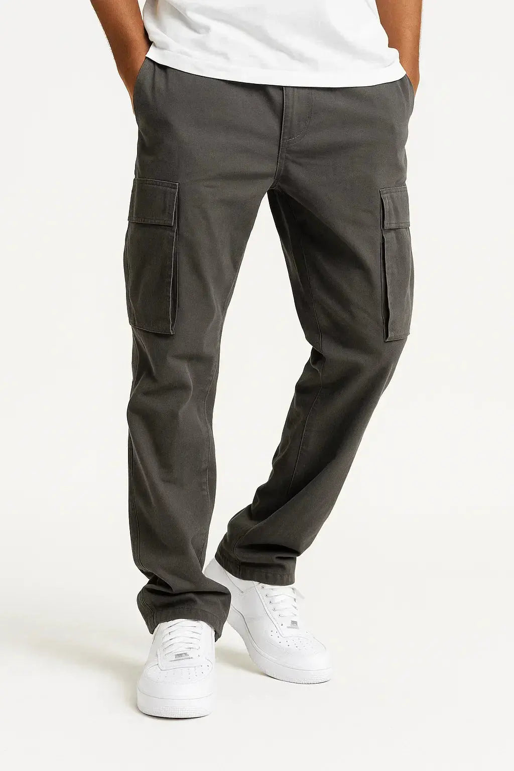 Men's Loose-Fit Cotton Overalls with Elastic Waist