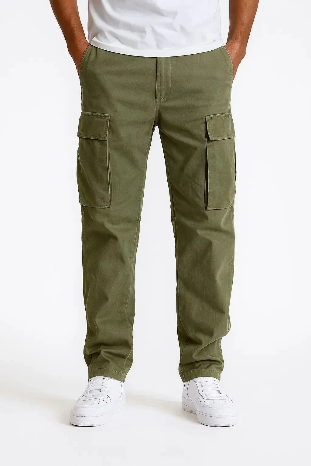 Men's Loose-Fit Cotton Overalls with Elastic Waist